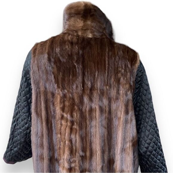 Winters Fur Mink Lined Wool Blend Plum Trench Coat FLAWED /REPURPOSE READY - Picture 6 of 15